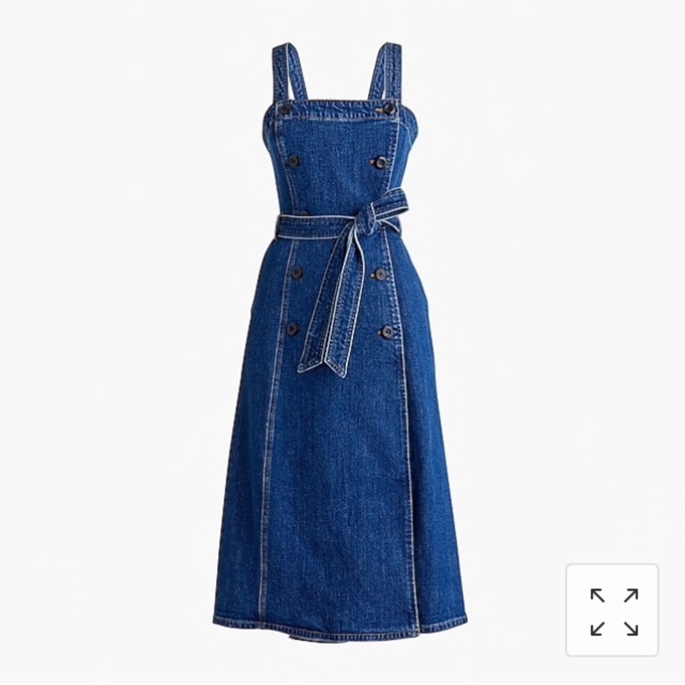 🍁 For Fall: NWT J. Crew denim overall dress 8 🍂
